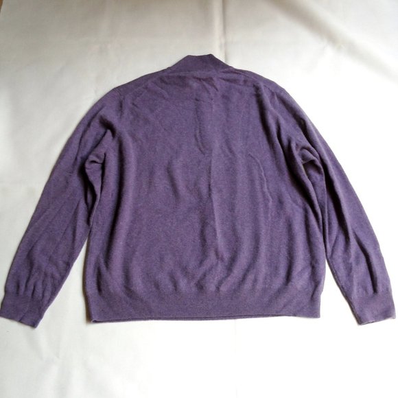 NEW Saks Fifth Avenue COLLECTION 1/4-Zip Mockneck Cashmere Pull-Over Sweater XXL - Picture 10 of 16